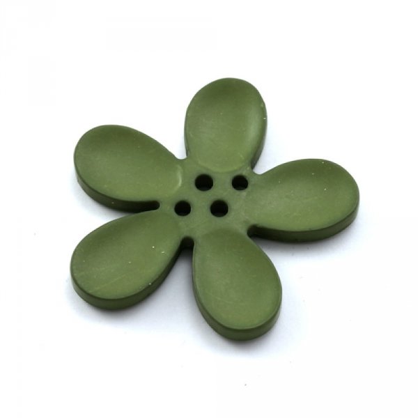 Fleur Orchid&eacute;e r&eacute;sine 4 trous 30 x 3 mm Olivine