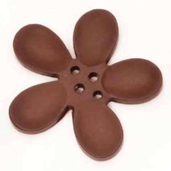 Fleur Orchid&eacute;e r&eacute;sine 4 trous 30 x 3 mm Brun