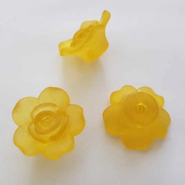 Fleur Rose Givr&eacute; 25 mm Jaune Fonc&eacute;