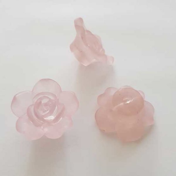 Fleur Rose Givr&eacute; 25 mm Rose Clair