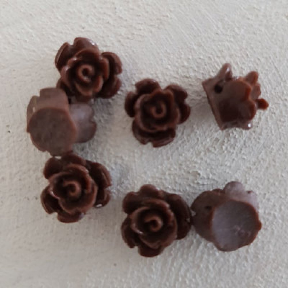 Synthetische bloem 09 mm N°01-16 Donkerbruin
