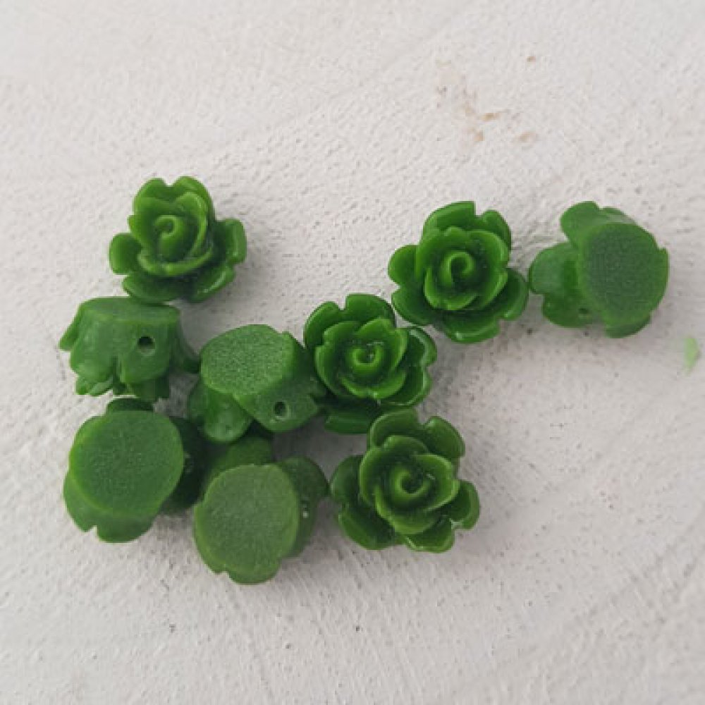 Synthetische bloem 09 mm N°01-25 Donkergroen