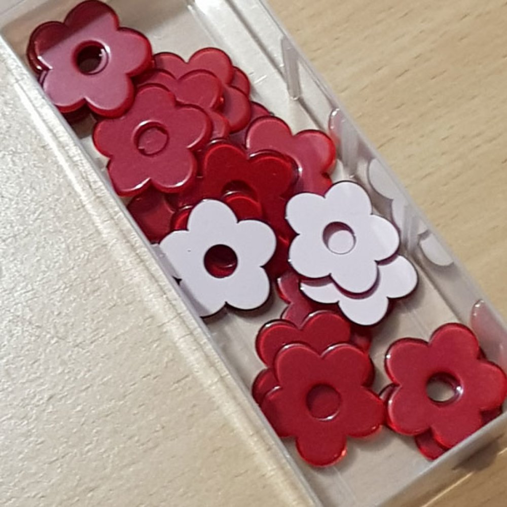 Synthetische bloem 27 mm Rood