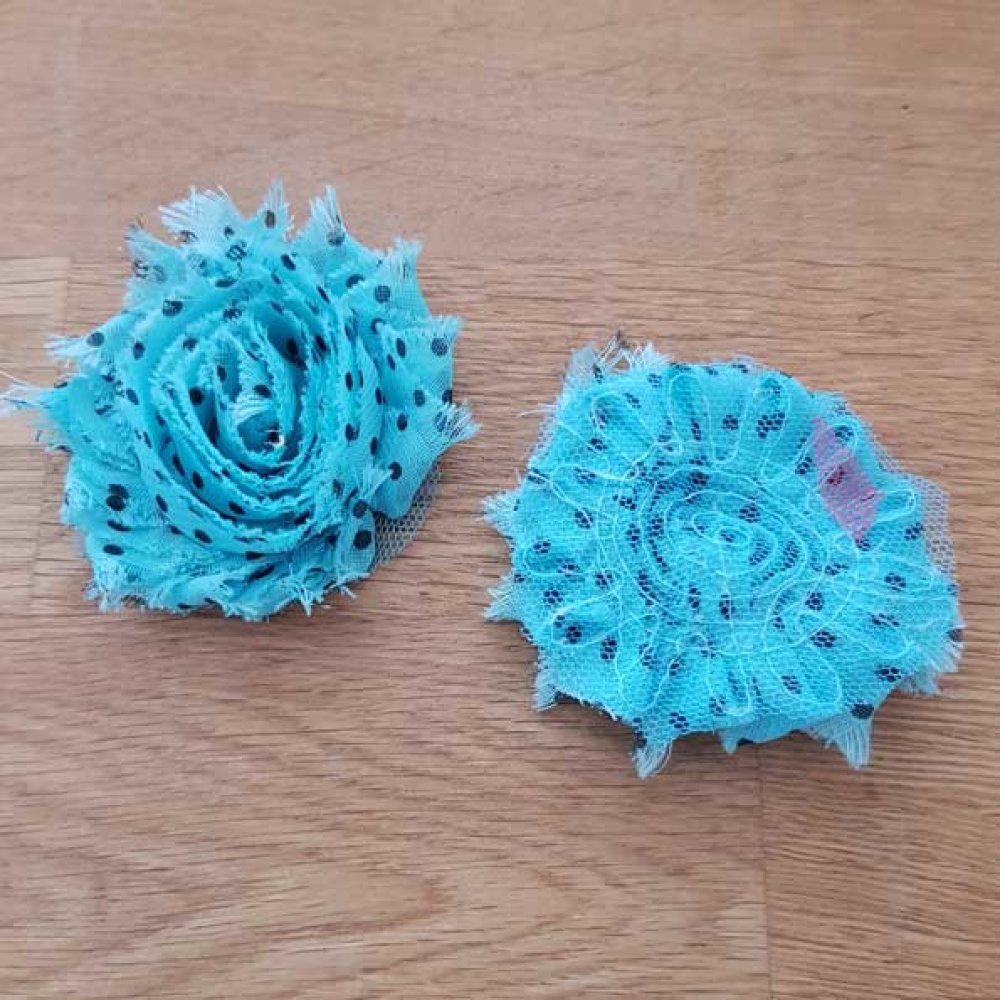 Gerafelde stoffen bloem Fancy nr. 75-1