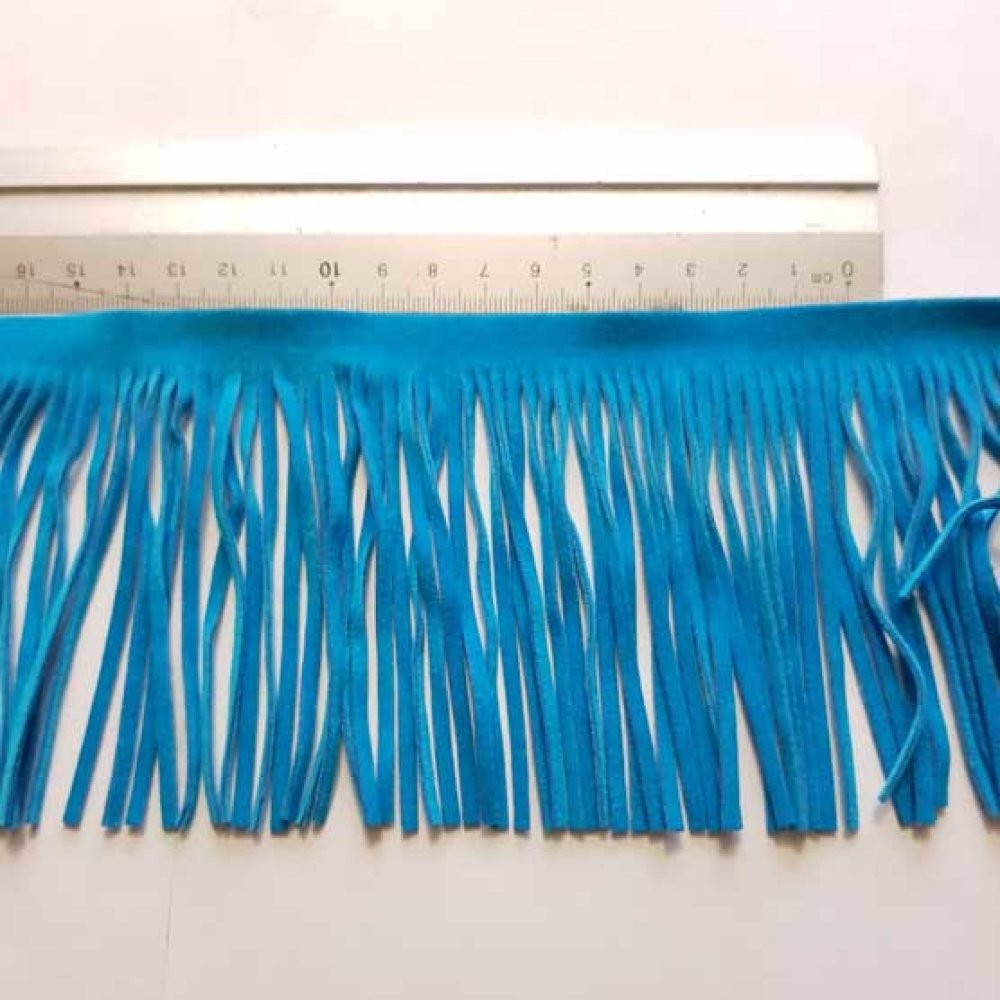 10 cm Breed Suède Franje Turquoise