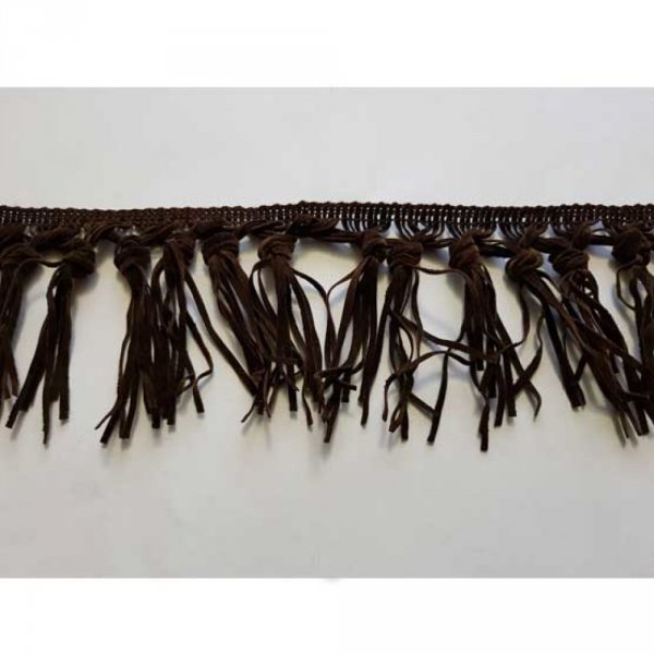 Fancy Suede Fringe 10 cm Breed Donkerbruin