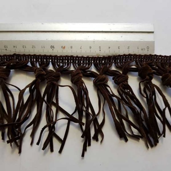 Fancy Suede Fringe 10 cm Breed Donkerbruin