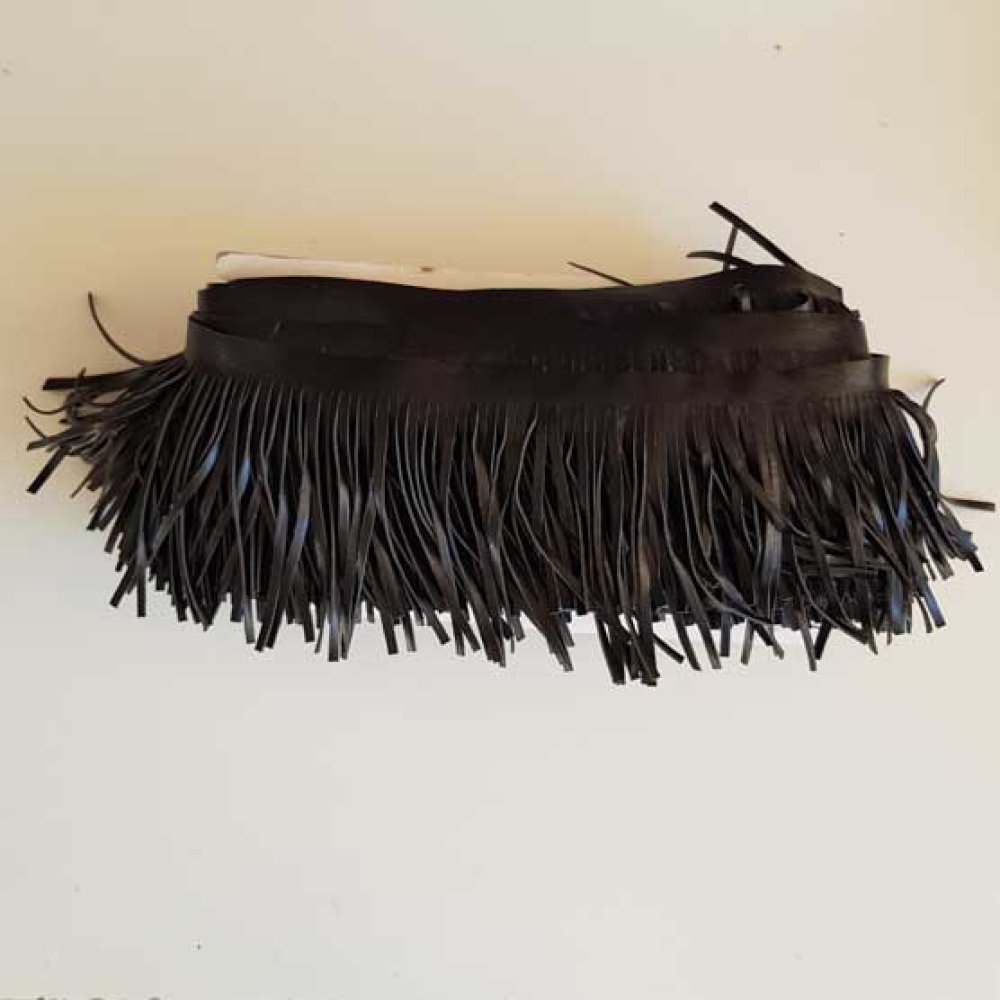 10cm breed zwart kunstleer franje