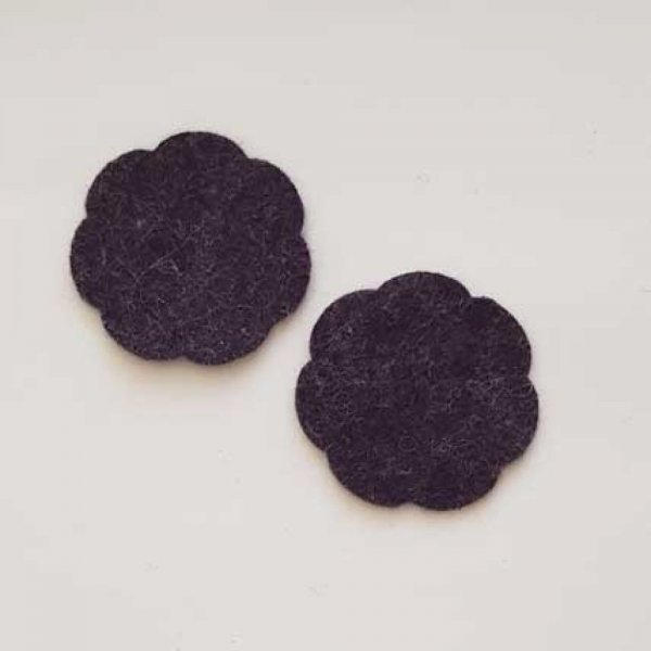 Jolie petite fleur en Feutrine 36 mm N&deg;17-12 x 2 pi&egrave;ces