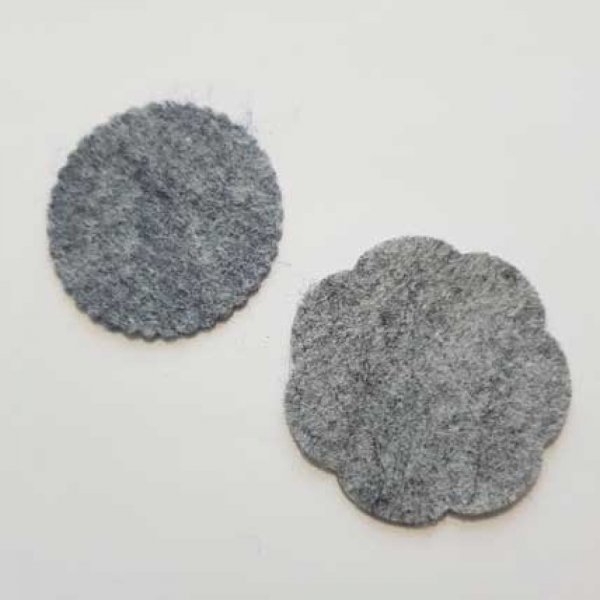 Jolie petite fleur en Feutrine 43 mm 50 mm N&deg;05-6 x 2 pi&egrave;ces