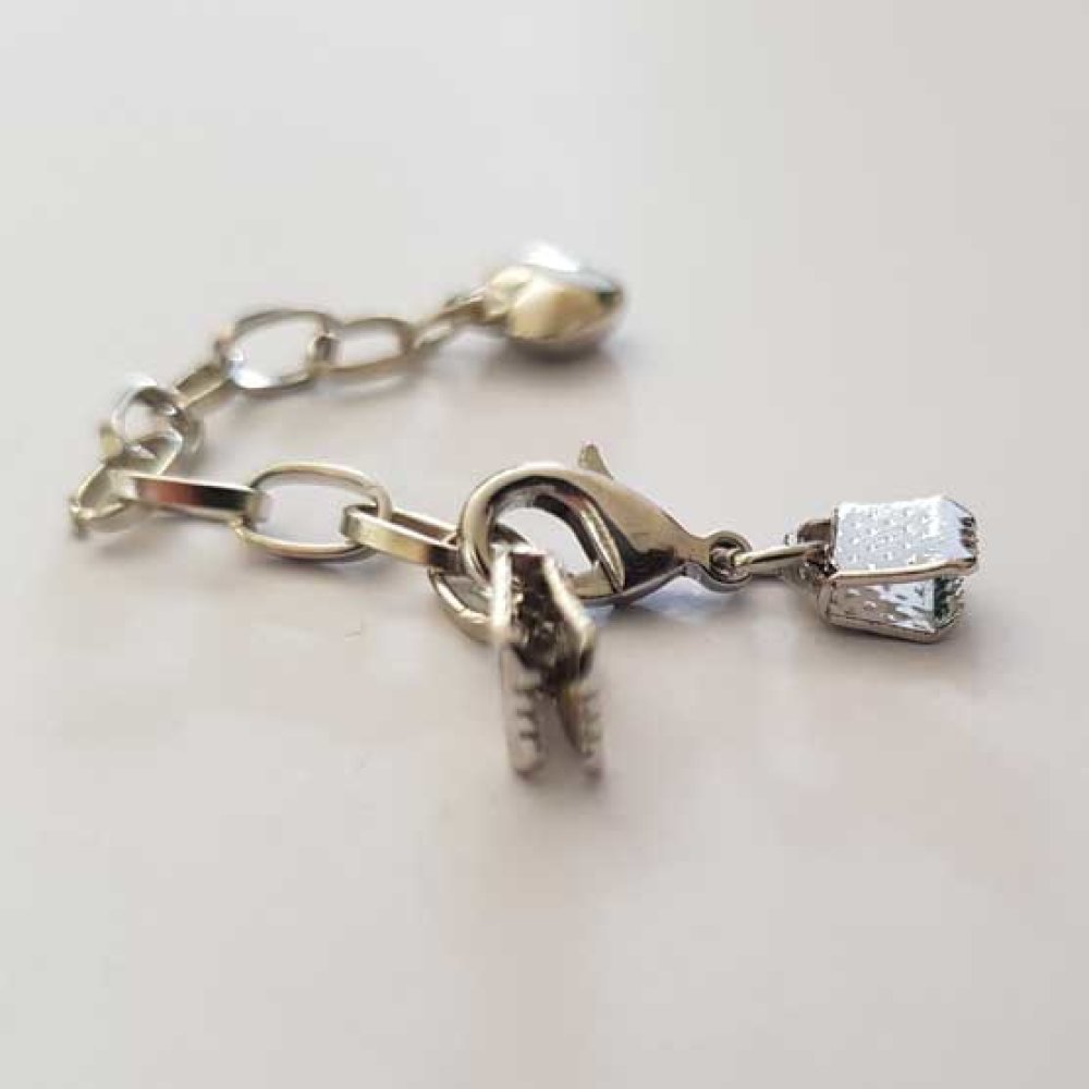 Kit Claw Clasp Heart Ribbon Tie met karabijnsluiting 6 mm