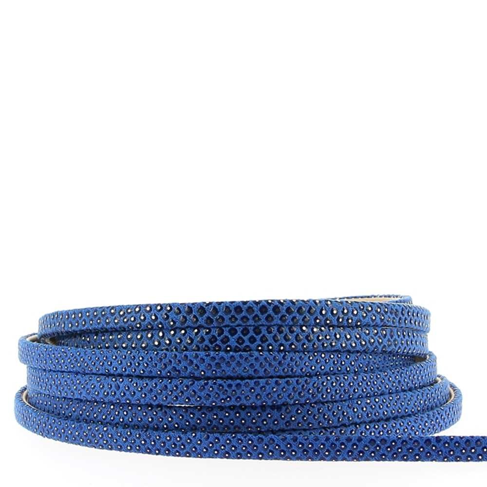 Hagedissenband Koningsblauw/Goud 05 mm per 20 cm