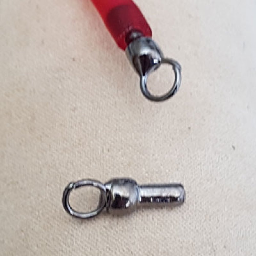 Set van 10 metalen pistoolklemmen voor hol Pvc-koord 5 mm