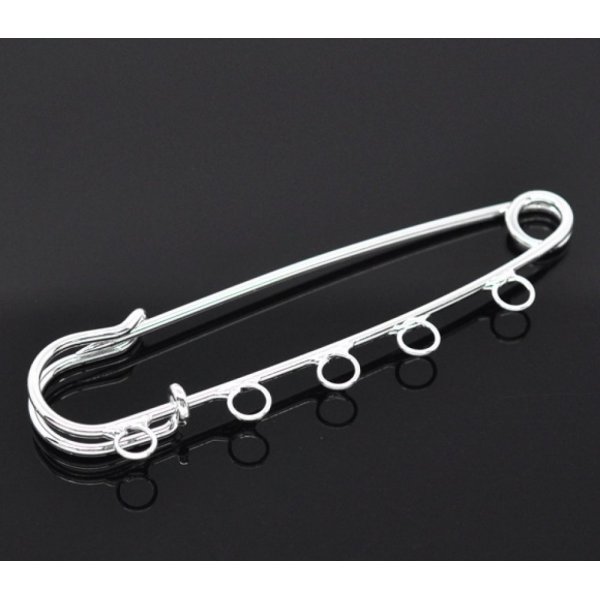 Set van 20 zilveren verpleegster speldhouders 5 ringen 70x20mm N&deg;004