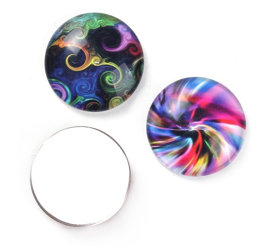 Lot 20 glazen cabochons rond 25 mm 95108