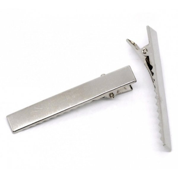 Set van 20 krokodillenklemmen - Zilver 56 mm x 8 mm