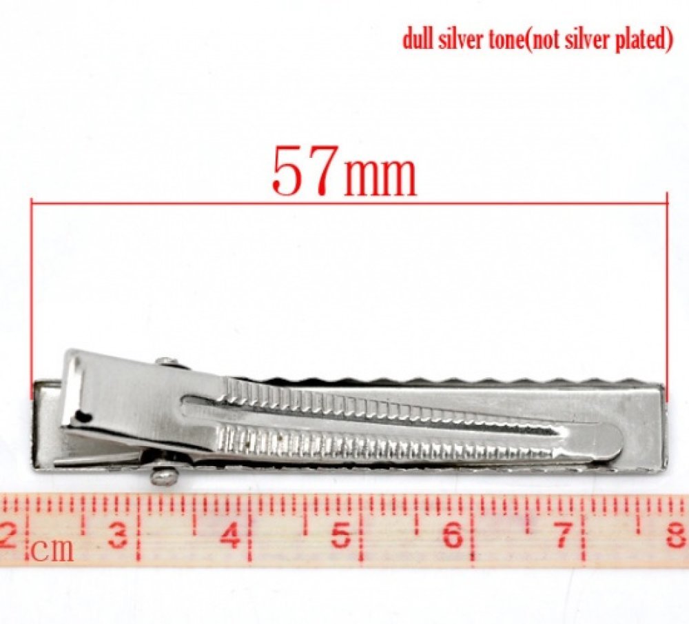 Set van 20 krokodillenklemmen - Zilver 56 mm x 8 mm