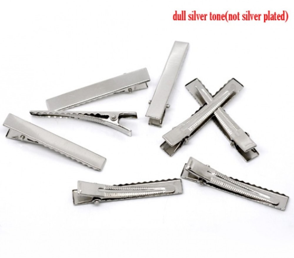 Set van 20 krokodillenklemmen - Zilver 56 mm x 8 mm