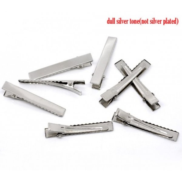 Set van 20 krokodillenklemmen - Zilver 56 mm x 8 mm