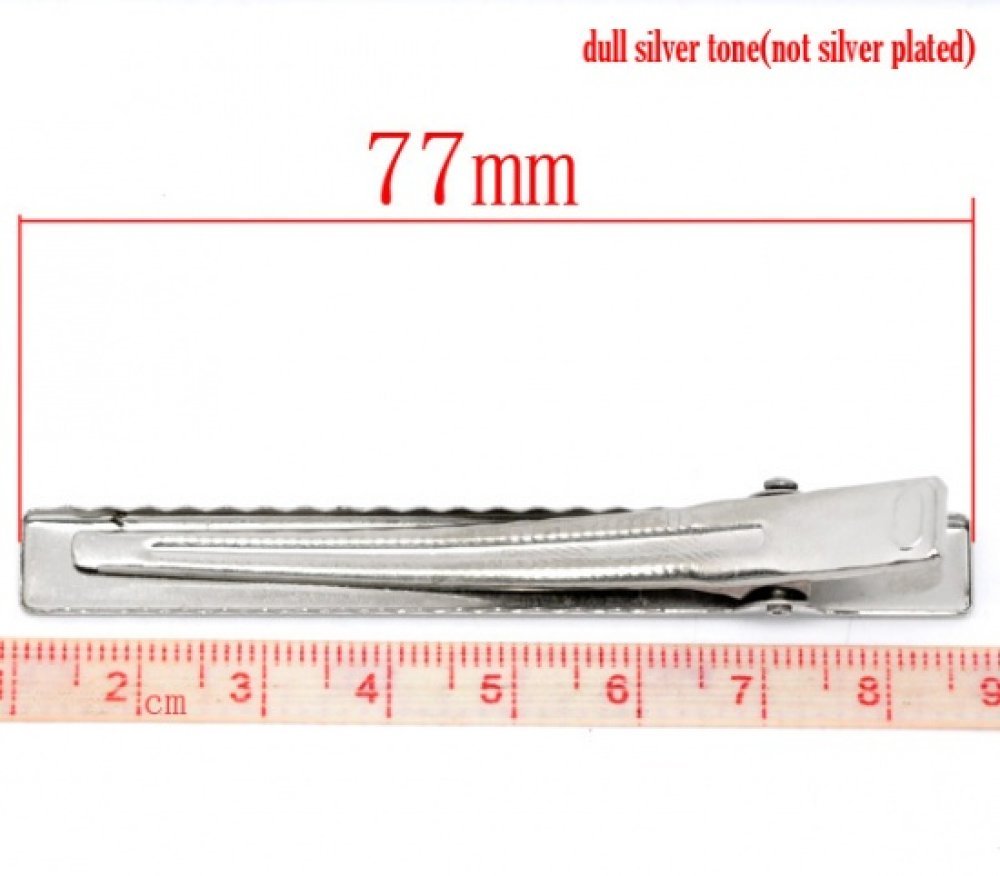 Set van 20 krokodillenklemmen - Zilver 75 mm x 9 mm