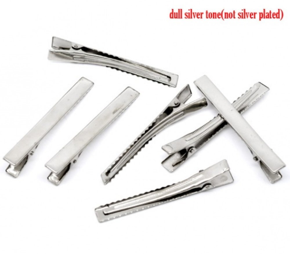 Set van 20 krokodillenklemmen - Zilver 75 mm x 9 mm