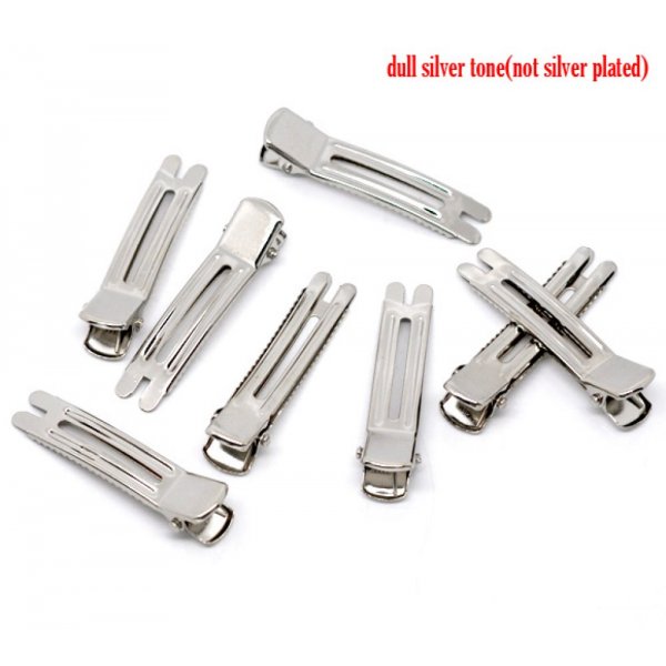 Set van 30 krokodillenklemmen - zilver 47 mm x 12 mm.