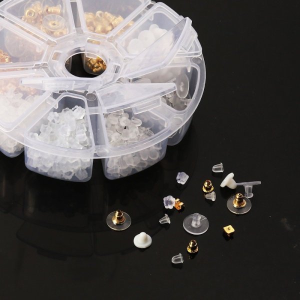 Partij van 400 gemengde N&deg;02 tips (200 paar) voor oorbellen.