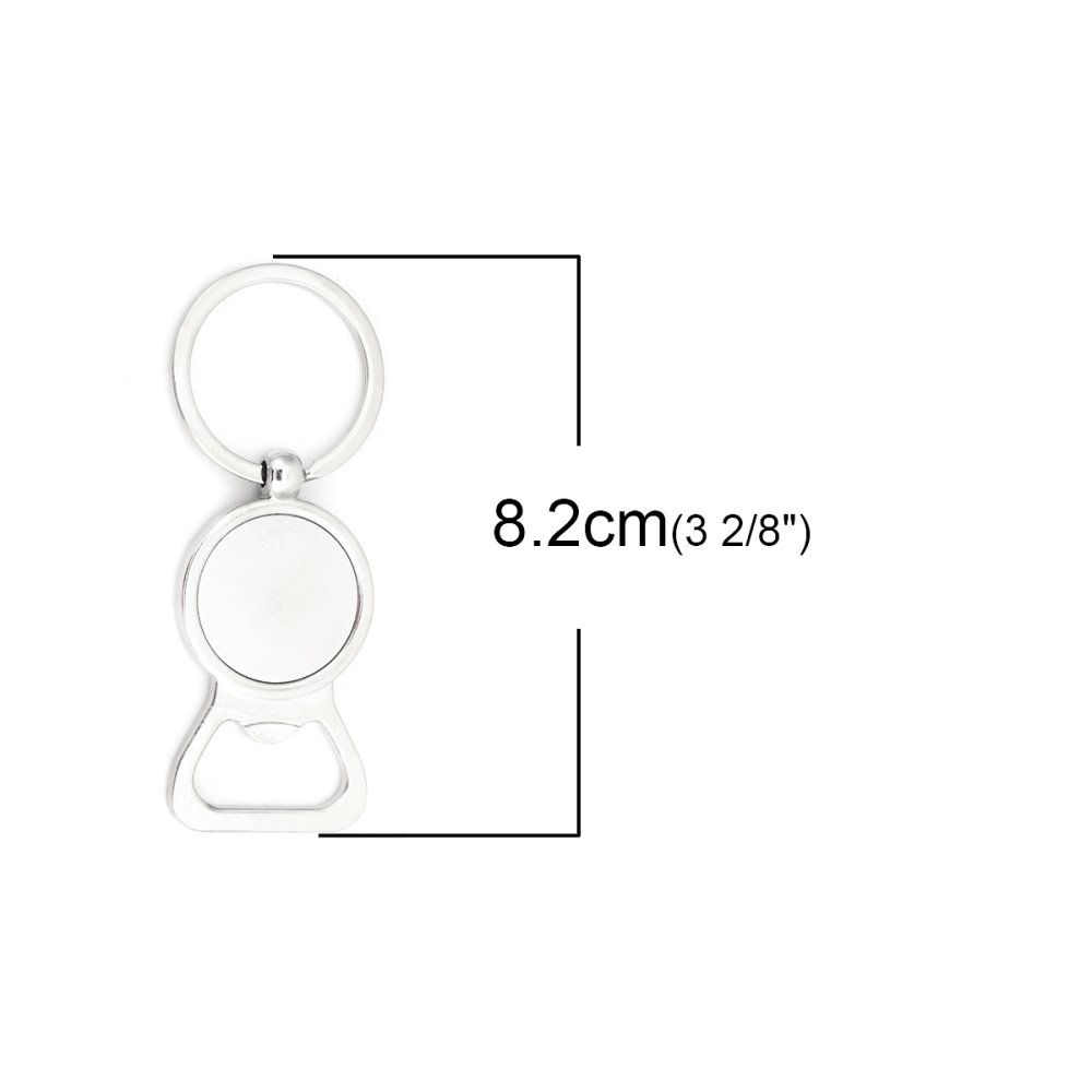 Set van 5 zilveren sleutelhangers 25 mm N°01