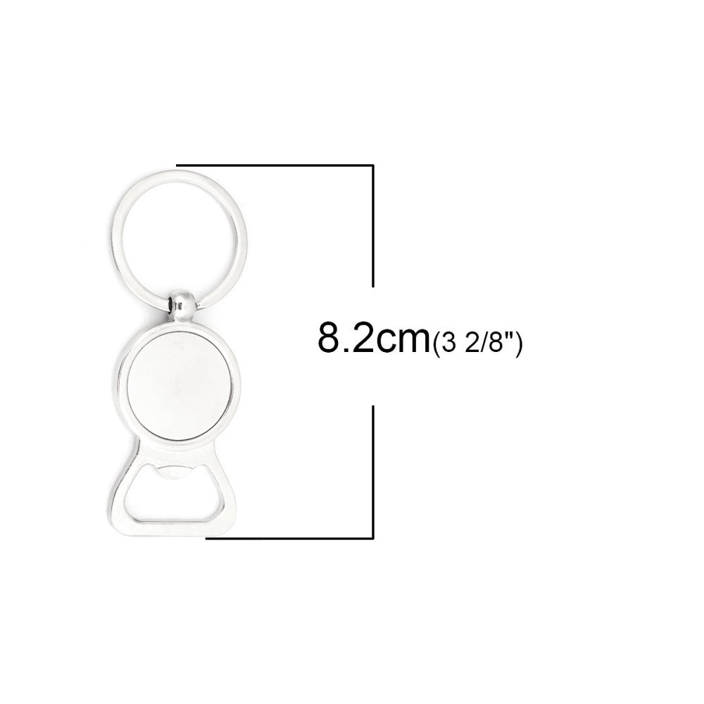 Set van 5 zilveren sleutelhangers 25 mm N°01