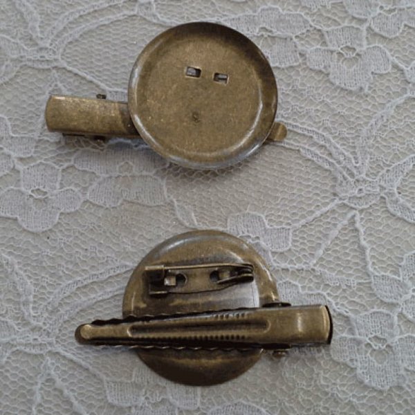 Set van 5 tray pin houders - Brons kleur 48 mm x 8 mm.