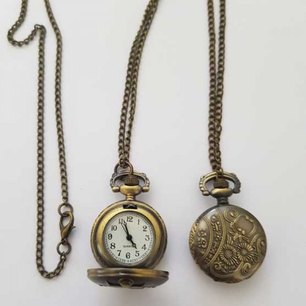 Antiek Brons Egyptisch Horloge met Ketting