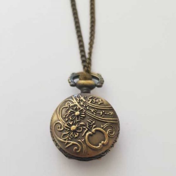 Montre Gousset Rond 02 Bronze Antique avec Cha&icirc;ne