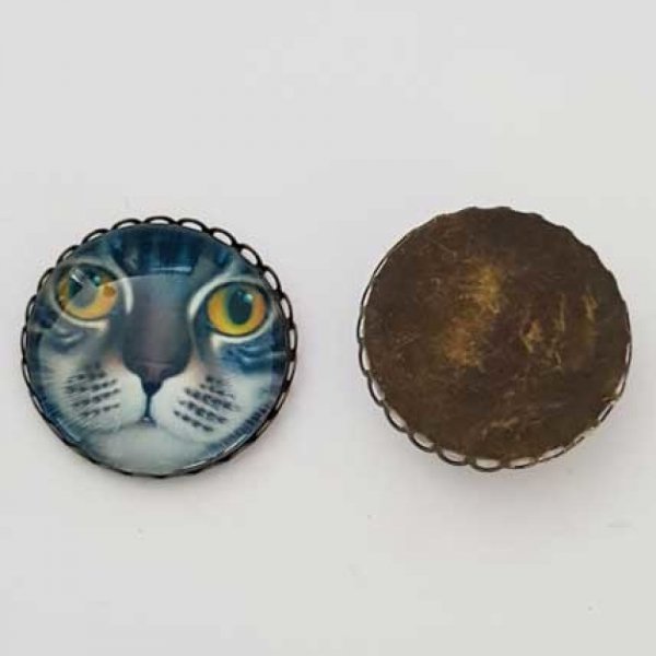 Pendentif Cabochon 30 mm Fantaisie N&deg;06-05 chat