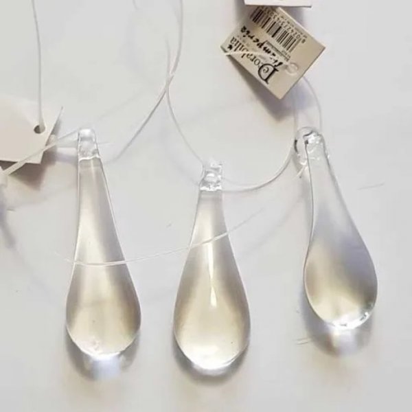Pendentif N&deg;002 Goutte En Verre Transparent Stamperia
