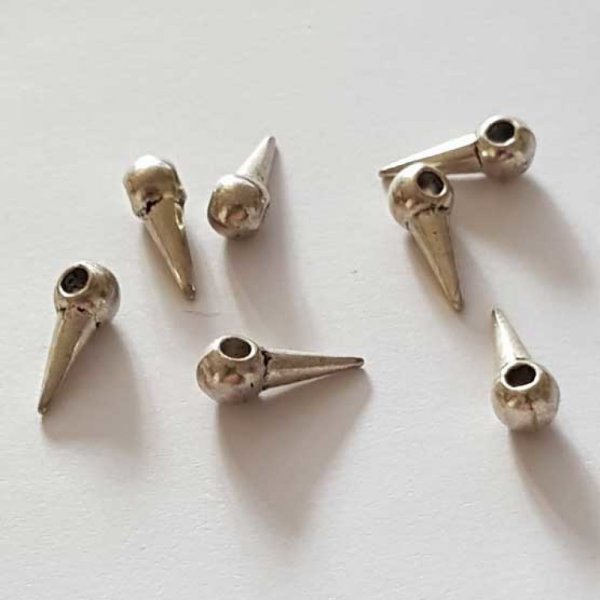 Perle 1 Trou Spike C&ocirc;ne Pointe 05 mm Argent 04