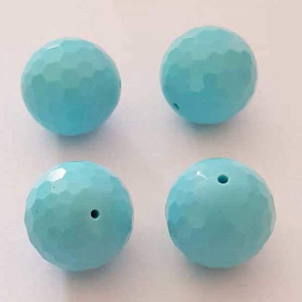 Perle C&eacute;ramique Ronde 16 mm Bleu 01 x 1 Pi&egrave;ce