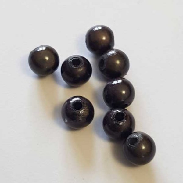 Perle Magique Ronde 10 mm Gris Fum&eacute; x 12