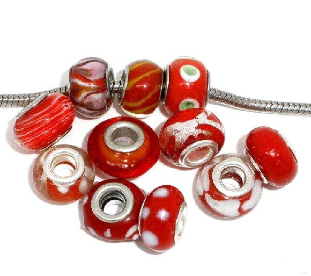 Parel N°0000 Lot van 100 mix Rood