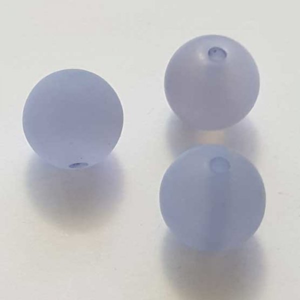 Perle Polaris Mat Ronde 16 mm Bleu Mauve 01 x 1 Pi&egrave;ce
