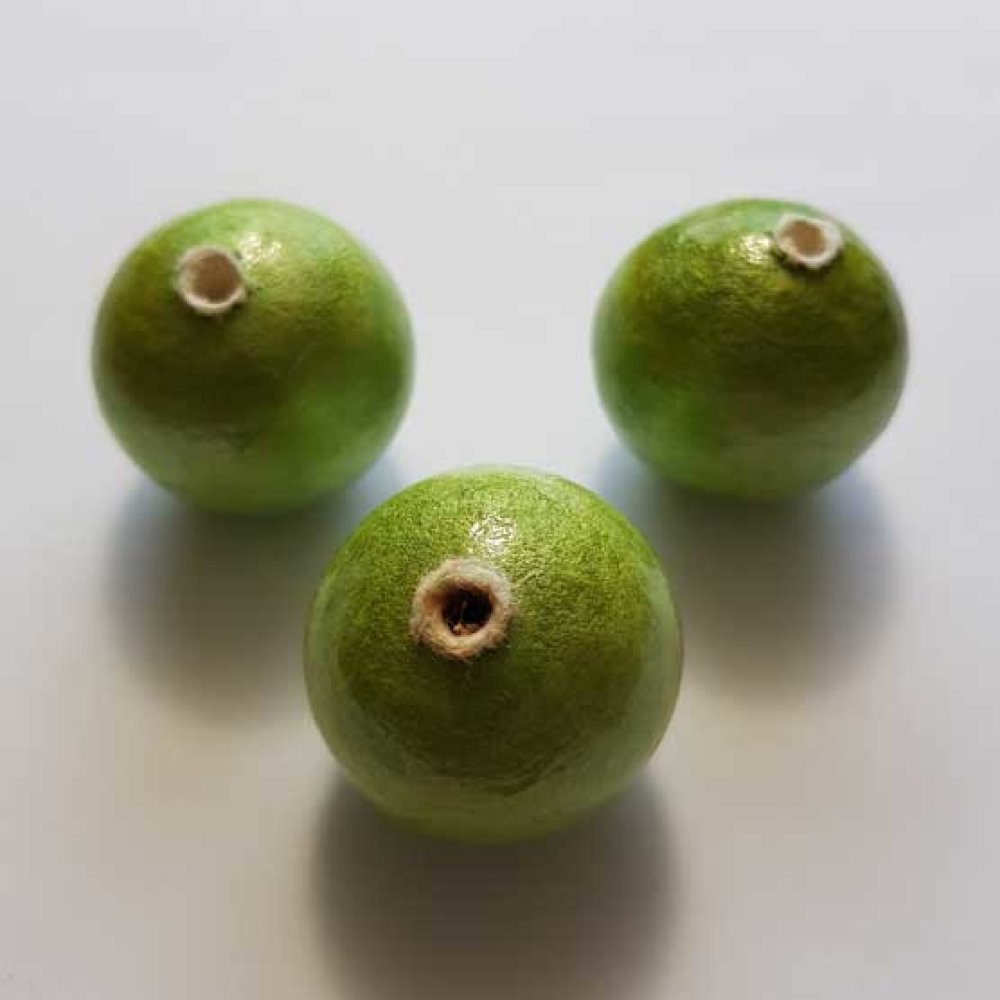 Ronde kraal Paper Mache GT 30mm Groen