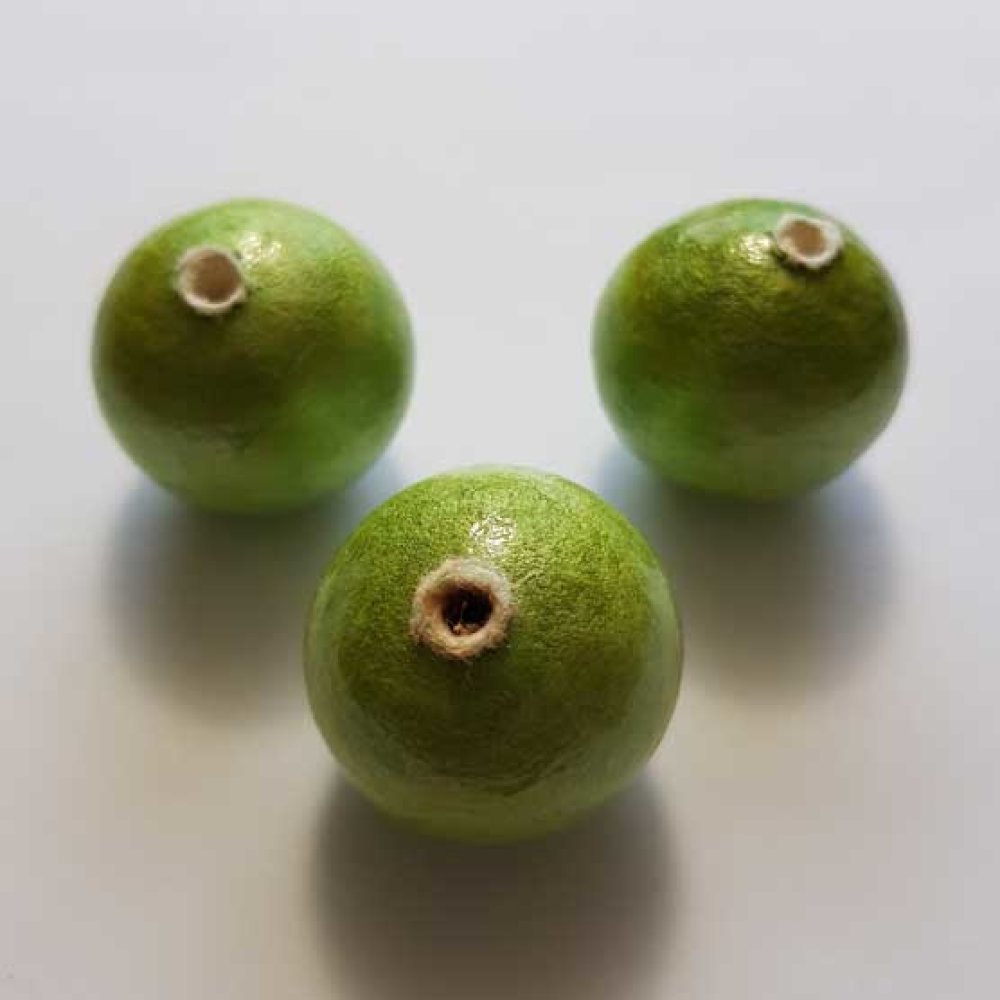 Ronde kraal Paper Mache GT 30mm Groen
