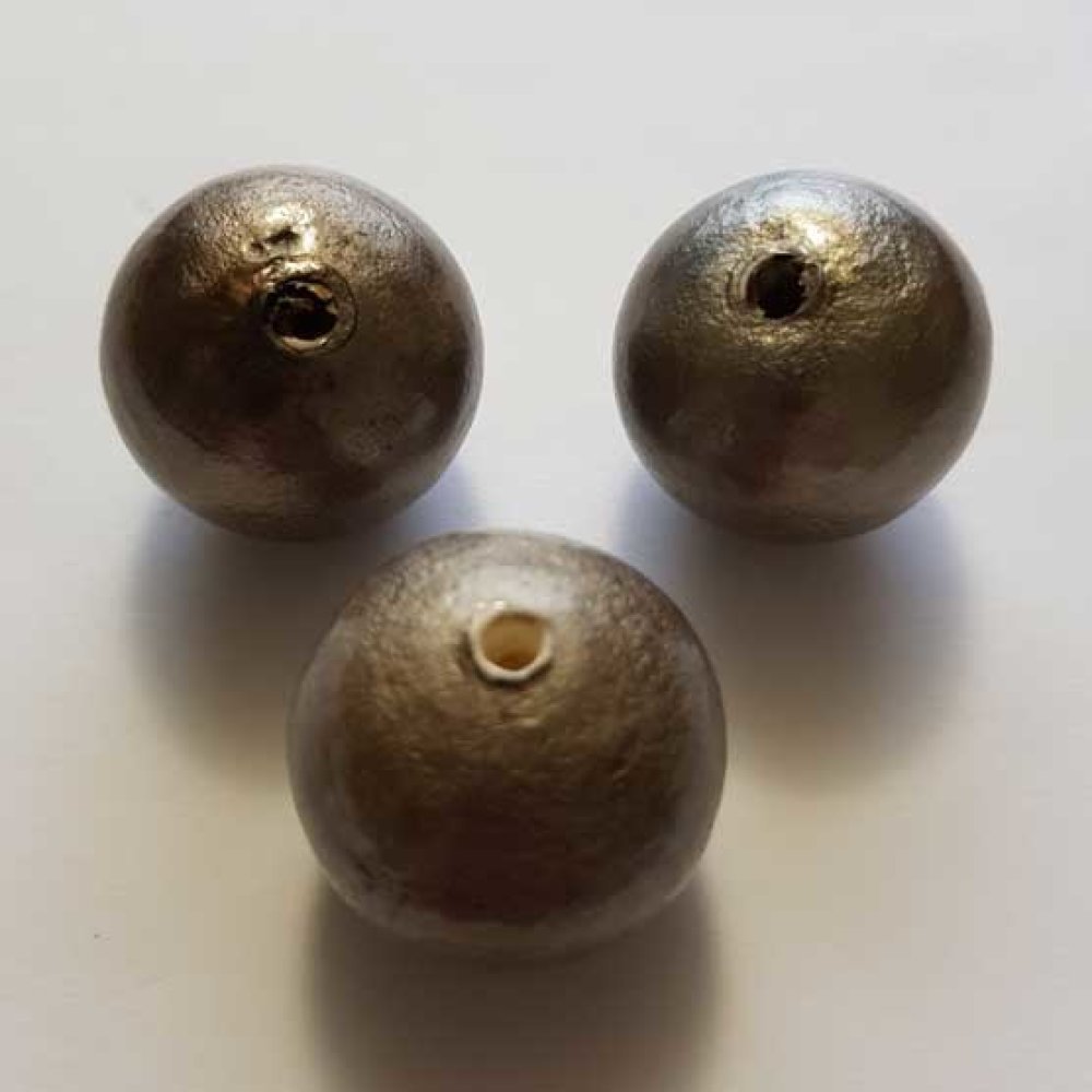 Ronde kraal Papier Maché GT 30mm Taupe