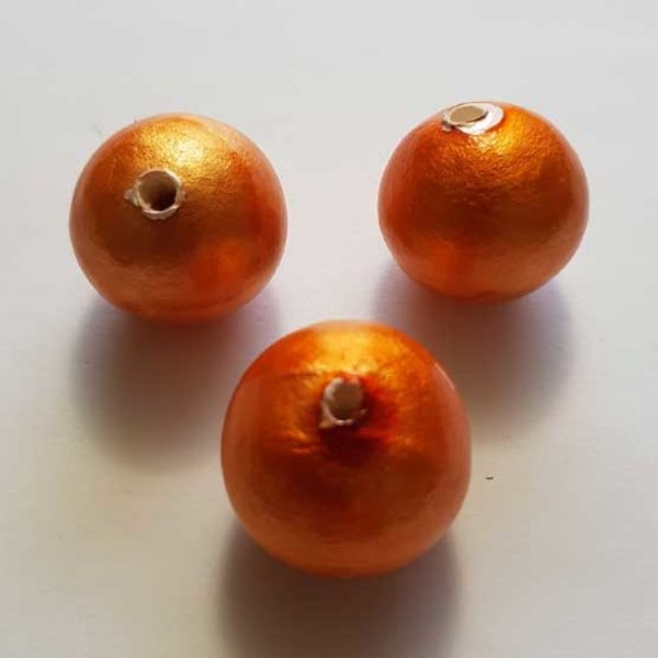 Ronde kraal Papier Mach&eacute; GT 24mm Oranje
