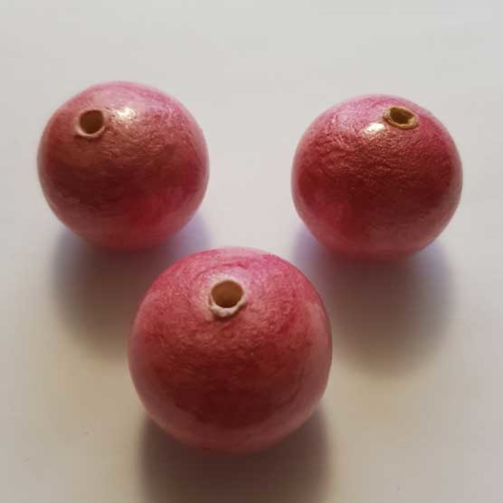 Ronde kraal Papier Maché GT 30mm Roze