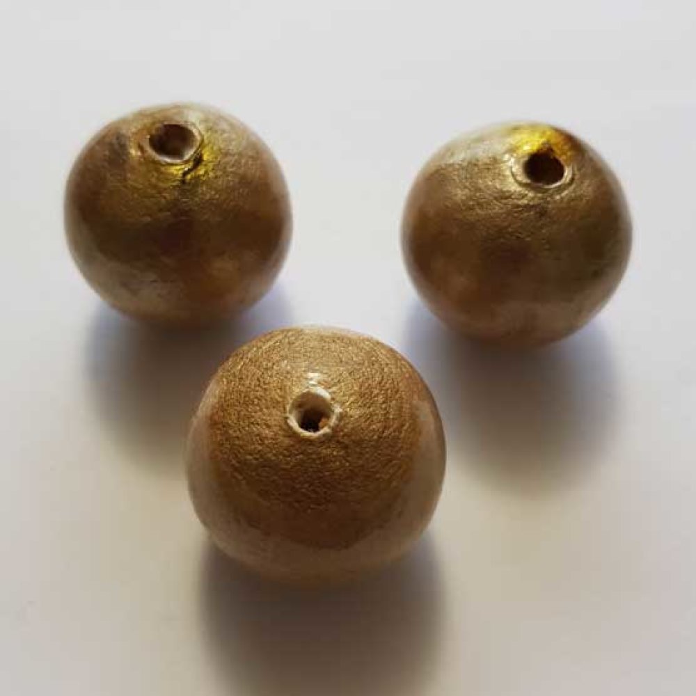 Ronde kraal Paper Mache GT 30mm Lichtbruin