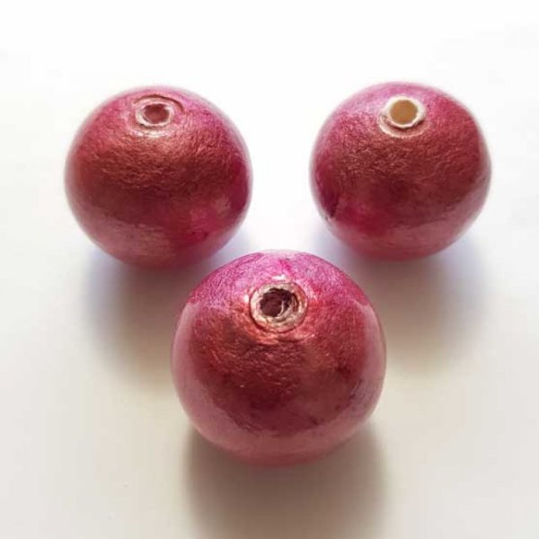 Ronde kraal Papier Mach&eacute; GT 30mm Roze 02