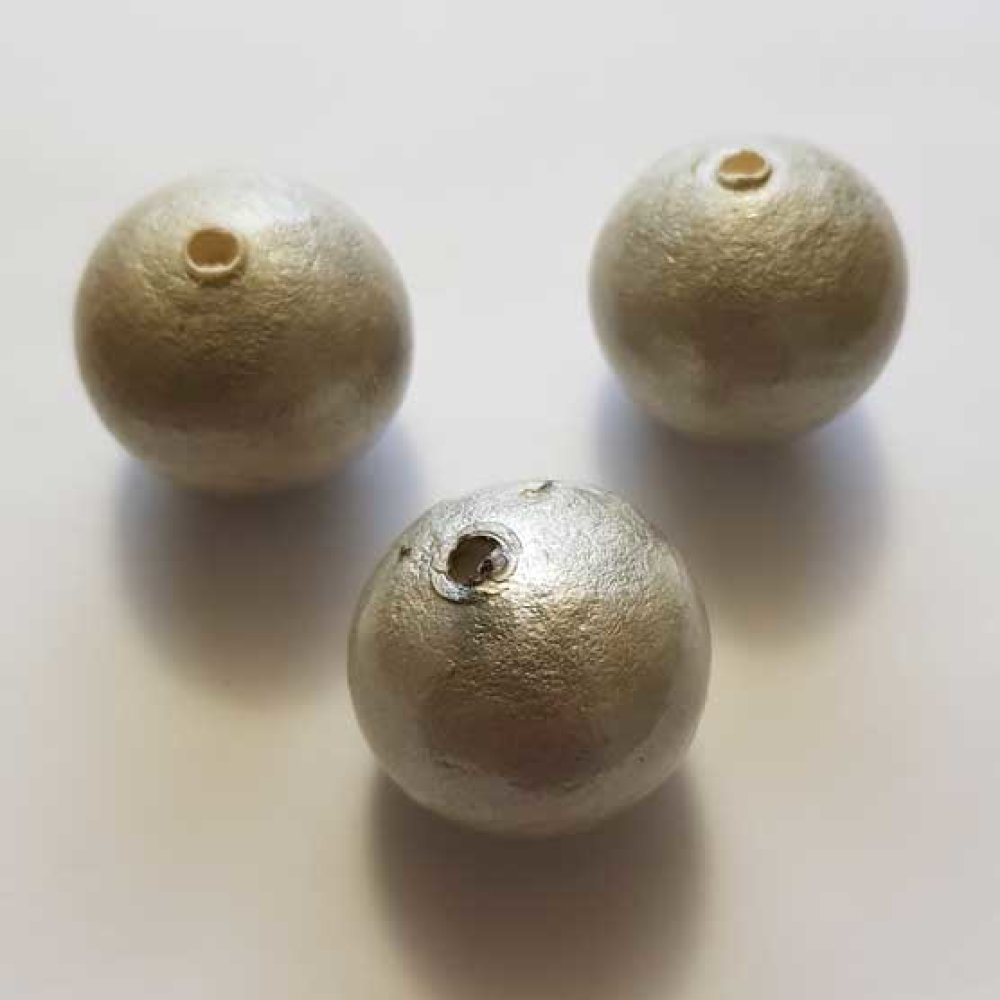 Ronde kraal Paper Mache GT 30mm Grijs Muisje