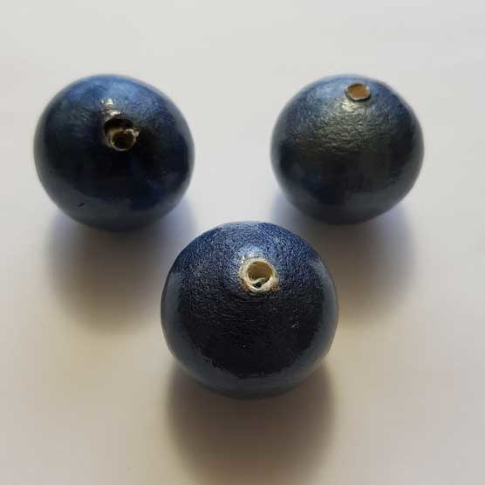 Ronde kraal Papier Maché GT 30mm Donkerblauw