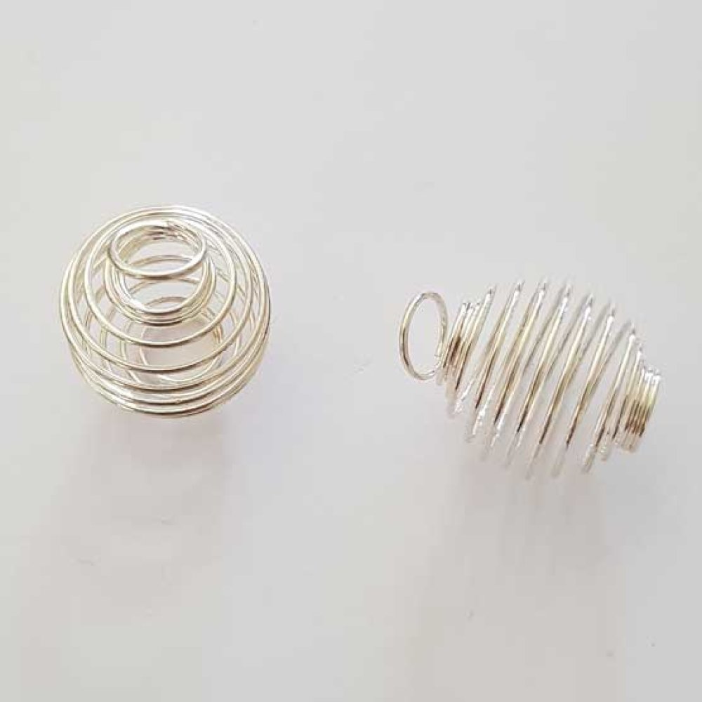 Parel Spiraalveer Kooi 23 mm Zilver N°03