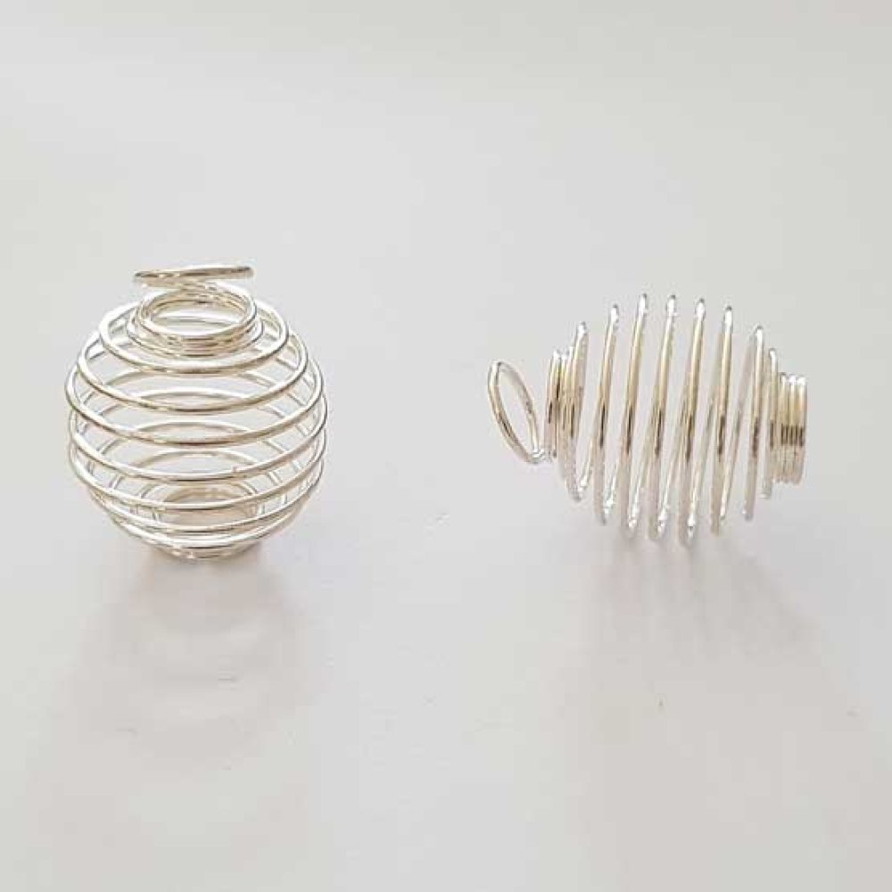 Parel Spiraalveer Kooi 23 mm Zilver N°03